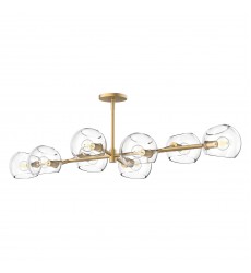 LP548848BGCL-Willow 48-in Brushed Gold/Clear Glass 8 Lights Linear Pendant  LP548848BGCL-Willow 48-in Brushed Gold/Clear Glass 8 Lights Linear Pendant