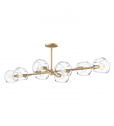 LP548848BGCL-Willow 48-in Brushed Gold/Clear Glass 8 Lights Linear Pendant  LP548848BGCL-Willow 48-in Brushed Gold/Clear Glass 8 Lights Linear Pendant