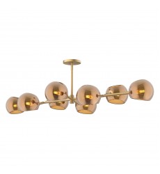 LP548848BGCP-Willow 48-in Brushed Gold/Copper Glass 8 Lights Linear Pendant  LP548848BGCP-Willow 48-in Brushed Gold/Copper Glass 8 Lights Linear Pendant