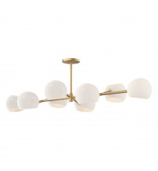 LP548848BGOP-Willow 48-in Brushed Gold/Opal Matte Glass 8 Lights Linear Pendant  LP548848BGOP-Willow 48-in Brushed Gold/Opal Matte Glass 8 Lights Linear Pendant