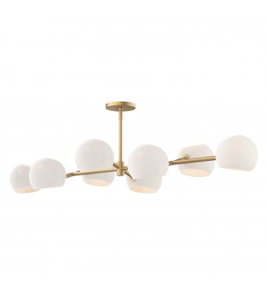 LP548848BGOP-Willow 48-in Brushed Gold/Opal Matte Glass 8 Lights Linear Pendant  LP548848BGOP-Willow 48-in Brushed Gold/Opal Matte Glass 8 Lights Linear Pendant