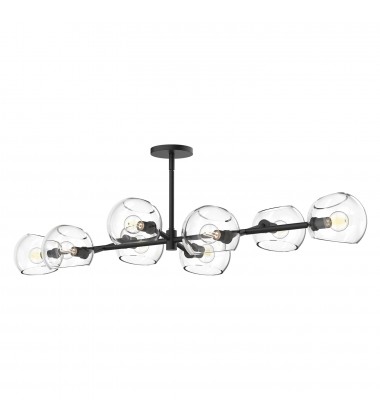 LP548848MBCL-Willow 48-in Clear Glass/Matte Black 8 Lights Linear Pendant LP548848MBCL-Willow 48-in Clear Glass/Matte Black 8 Lights Linear Pendant