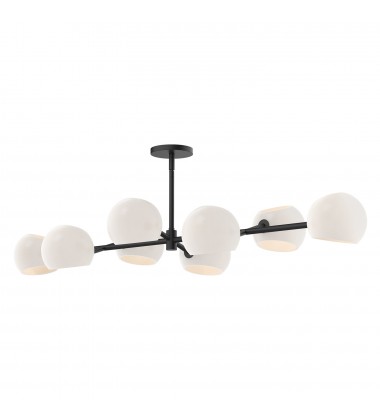 LP548848MBOP-Willow 48-in Matte Black/Opal Matte Glass 8 Lights Linear Pendant LP548848MBOP-Willow 48-in Matte Black/Opal Matte Glass 8 Lights Linear Pendant