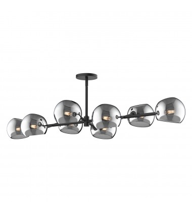 LP548848MBSM-Willow 48-in Matte Black/Smoked Solid Glass 8 Lights Linear Pendant LP548848MBSM-Willow 48-in Matte Black/Smoked Solid Glass 8 Lights Linear Pendant