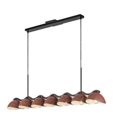 LP57642-BK/BGD-Atlas 42-in Black/Burgundy Socket Linear Pendant