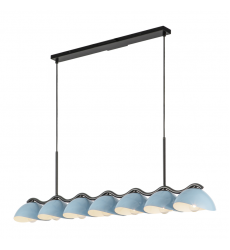 LP57642-BK/CER-Atlas 42-in Black/Cerulean Socket Linear Pendant