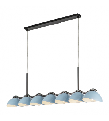 LP57642-BK/CER-Atlas 42-in Black/Cerulean Socket Linear Pendant