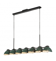 LP57642-BK/PGN-Atlas 42-in Black/Pine Green Socket Linear Pendant