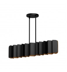  LP58042-BK/GD-Akira 42-in Black/Gold 6 Lights Linear Pendant