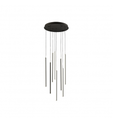 MP14919-BK-UNV-010-Chute 8 Head Black LED Multi Pendant