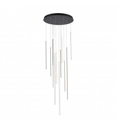  MP14924-BK-Chute 12 Head Black LED Multi Pendant