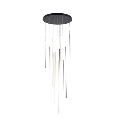 MP14924-BK-UNV-010-Chute 12 Head Black LED Multi Pendant