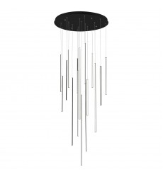  MP14932-BK-Chute 16 Head Black LED Multi Pendant