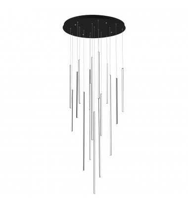  MP14932-BK-Chute 16 Head Black LED Multi Pendant