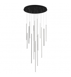 MP14932-BK-UNV-010-Chute 16 Head Black LED Multi Pendant