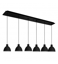 MP1706BK-06-Chroma 42-in Black 6-Light Multi Pendant