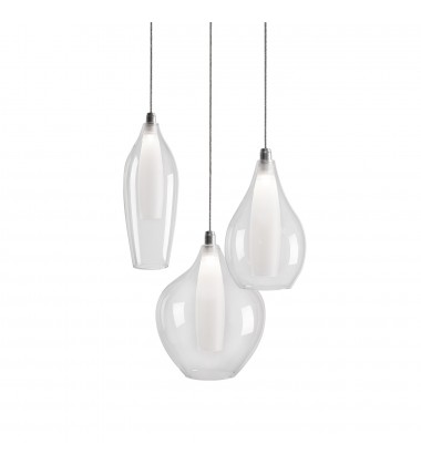  MP3003-Victoria 3 Head Chrome LED Multi Pendant
