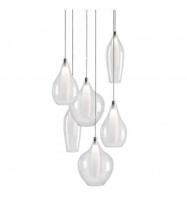  MP3006-Victoria 6 Head Chrome LED Multi Pendant