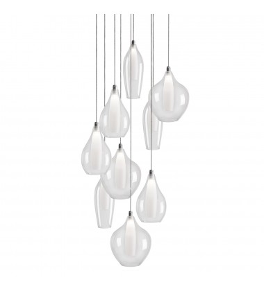  MP3009-Victoria 9 Head Chrome LED Multi Pendant