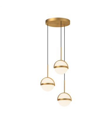 MP301003BG-UNV-Globo 3 Head Brushed Gold LED Multi Pendant
