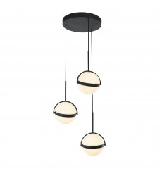  MP301003MB-Globo 3 Head Matte Black LED Multi Pendant