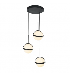MP301003MB-UNV-Globo 3 Head Matte Black LED Multi Pendant