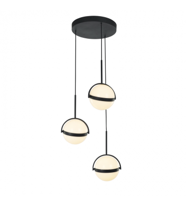 MP301003MB-UNV-Globo 3 Head Matte Black LED Multi Pendant