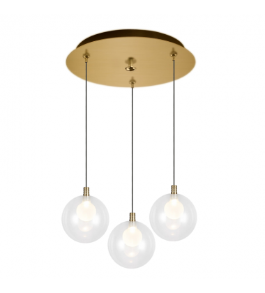 MP3106BG-03-Bolla 12-in Brushed Gold 3-Light Multi Pendant