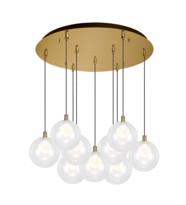 MP3106BG-09-Bolla 20-in Brushed Gold 9-Light Multi Pendant