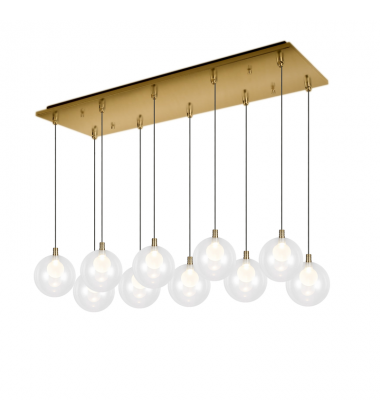 MP3106BG-10-Bolla 29-in Brushed Gold 10-Light Multi Pendant