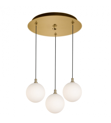MP3106BGOP-03-Bolla 12-in Brushed Gold/Opal Glass 3-Light Multi Pendant