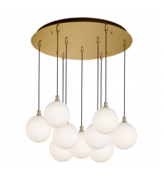 MP3106BGOP-09-Bolla 20-in Brushed Gold/Opal Glass 9-Light Multi Pendant MP3106BGOP-09-Bolla 20-in Brushed Gold/Opal Glass 9-Light Multi Pendant