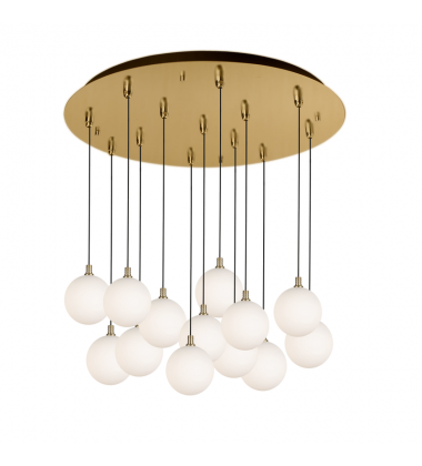 MP3106BGOP-13-Bolla 25-in Brushed Gold/Opal Glass 13-Light Multi Pendant MP3106BGOP-13-Bolla 25-in Brushed Gold/Opal Glass 13-Light Multi Pendant