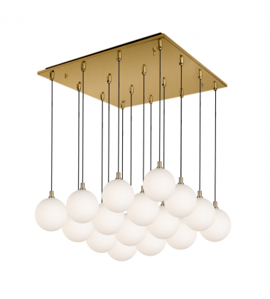MP3106BGOP-16-Bolla 21-in Brushed Gold/Opal Glass 16-Light Multi Pendant MP3106BGOP-16-Bolla 21-in Brushed Gold/Opal Glass 16-Light Multi Pendant