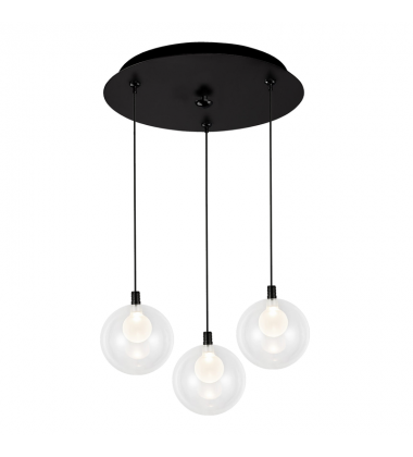MP3106BK-03-Bolla 12-in Black 3-Light Multi Pendant