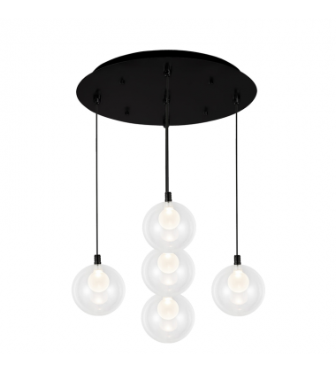 MP3106BK-05-Bolla 16-in Black 5-Light Multi Pendant