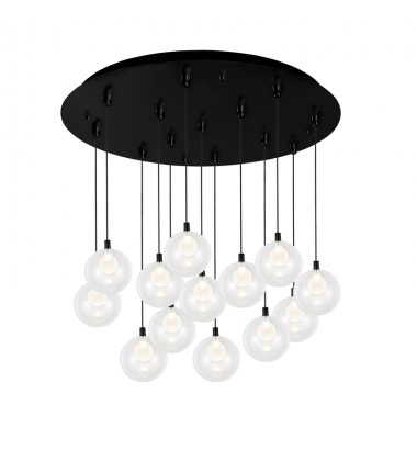 MP3106BK-13-Bolla 25-in Black 13-Light Multi Pendant
