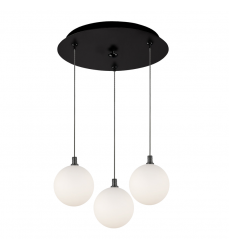 MP3106BKOP-03-Bolla 12-in Black/Opal 3-Light Multi Pendant