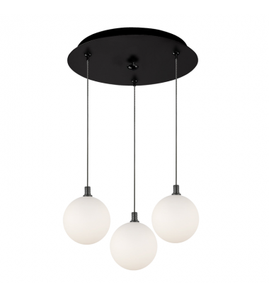 MP3106BKOP-03-Bolla 12-in Black/Opal 3-Light Multi Pendant