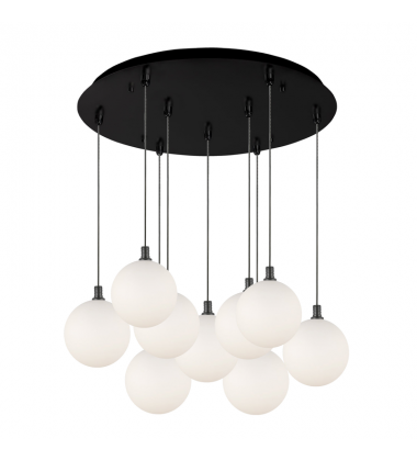 MP3106BKOP-09-Bolla 20-in Black/Opal Glass 9-Light Multi Pendant MP3106BKOP-09-Bolla 20-in Black/Opal Glass 9-Light Multi Pendant