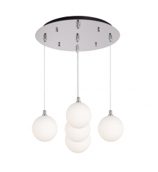 MP3106CHOP-05-Bolla 16-in Chrome/Opal Glass 5-Light Multi Pendant