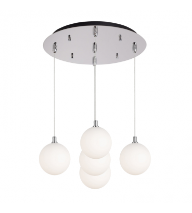 MP3106CHOP-05-Bolla 16-in Chrome/Opal Glass 5-Light Multi Pendant MP3106CHOP-05-Bolla 16-in Chrome/Opal Glass 5-Light Multi Pendant
