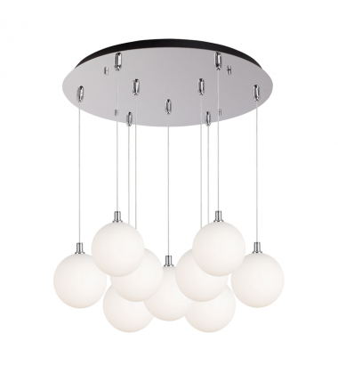 MP3106CHOP-09-Bolla 20-in Chrome/Opal Glass 9-Light Multi Pendant MP3106CHOP-09-Bolla 20-in Chrome/Opal Glass 9-Light Multi Pendant