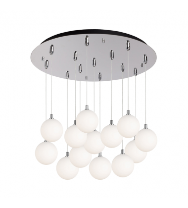MP3106CHOP-13-Bolla 25-in Chrome/Opal Glass 13-Light Multi Pendant