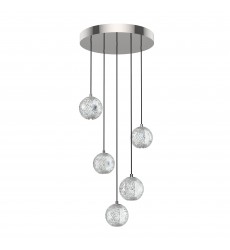  MP321205PN-Marni 5 Head Polished Nickel LED Multi Pendant