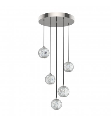  MP321205PN-Marni 5 Head Polished Nickel LED Multi Pendant