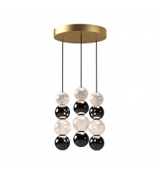 MP321803NB-Onyx 3 Head Natural Brass LED Multi Pendant  MP321803NB-Onyx 3 Head Natural Brass LED Multi Pendant
