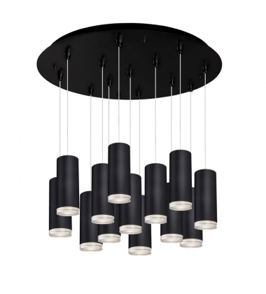 MP401431BK-13-Cameo 24-in Black 13-Light Multi Pendant