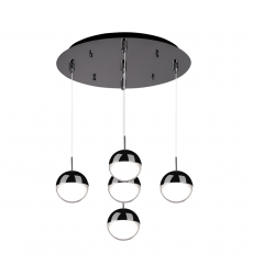 MP402801BC-05-Pluto 14-in Black Chrome 5-Light Multi Pendant