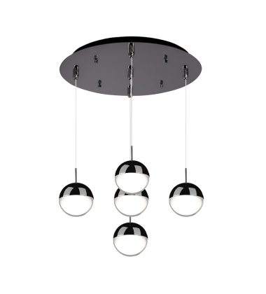 MP402801BC-05-Pluto 14-in Black Chrome 5-Light Multi Pendant